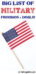 BIG List of Military Freebies and Discounts at TheFrugalGirls.com