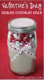 Valentines Day M&M Cookie Mix in a Jar