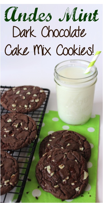 Andes Mint Dark Chocolate Cake Mix Cookies
