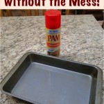 Kitchen Tip: Spraying Pans without the Mess!