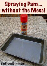 Spraying Pans over Dishwasher
