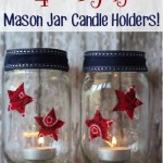 4th of July Mason Jar Candle Holders!