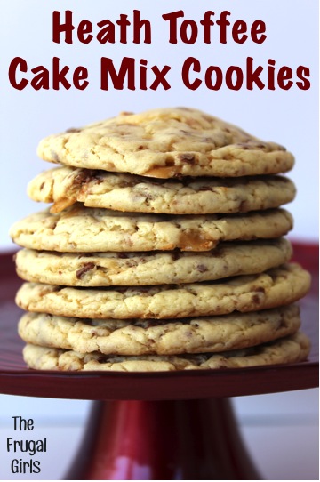 Cookies Made From Cake Mix - Heath Toffee! - The Frugal Girls