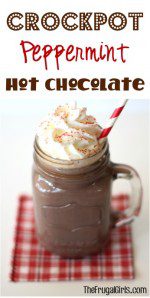 Crockpot Peppermint Hot Chocolate Recipe from TheFrugalGirls.com