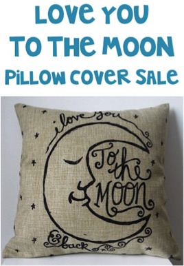 Love You To The Moon Pillow Cover