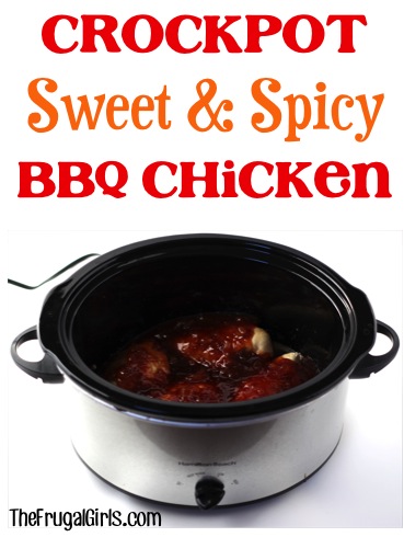 Crockpot Sweet and Spicy BBQ Chicken Recipe - from TheFrugalGirls.com