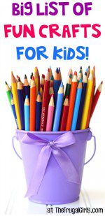 BIG List of Fun Crafts for Kids at TheFrugalGirls.com