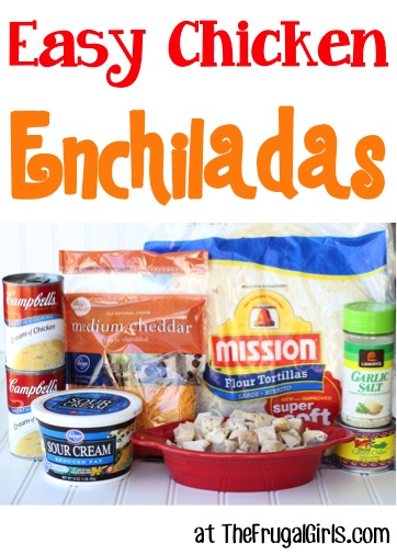 Easy Chicken Enchilada Recipe at TheFrugalGirls.com