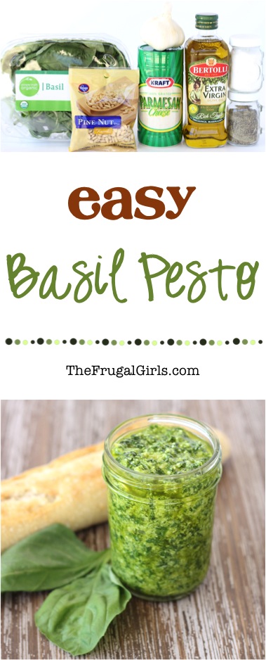 Easy Basil Pesto Recipe - from TheFrugalGirls.com
