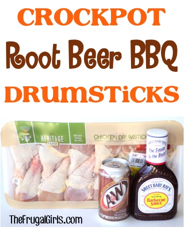 Crockpot Root Beer BBQ Drumsticks Recipe from TheFrugalGirls.com