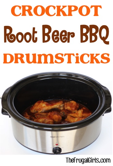 Crockpot Root Beer Barbecue Drumsticks Recipe from TheFrugalGirls.com