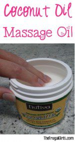 Coconut Oil Masage Oil Tip at TheFrugalGirls.com