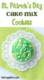 St Patrick's Day Cake Mix Cookie Recipe from TheFrugalGirls.com