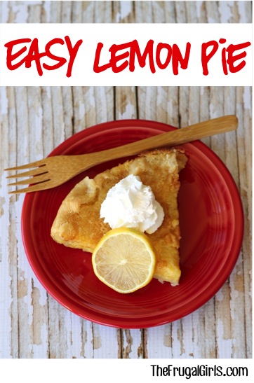 Easy Lemon Pie Recipe from TheFrugalGirls.com