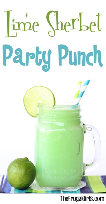 Lime Sherbet Party Punch Recipe! {3 Ingredients} - The Frugal Girls