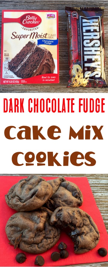 Easy Dark Chocolate Fudge Cake Mix Cookies Recipe! - The Frugal Girls
