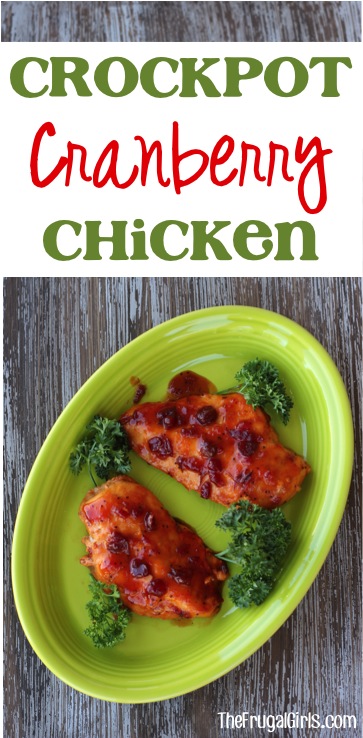 Crockpot Cranberry Chicken Recipe - at TheFrugalGirls.com