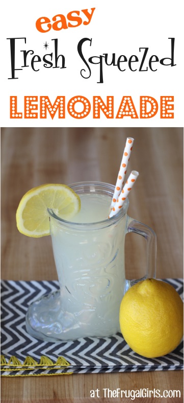 Easy Fresh Squeezed Lemonade Recipe at TheFrugalGirls.com