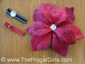Christmas hair clips with gems.