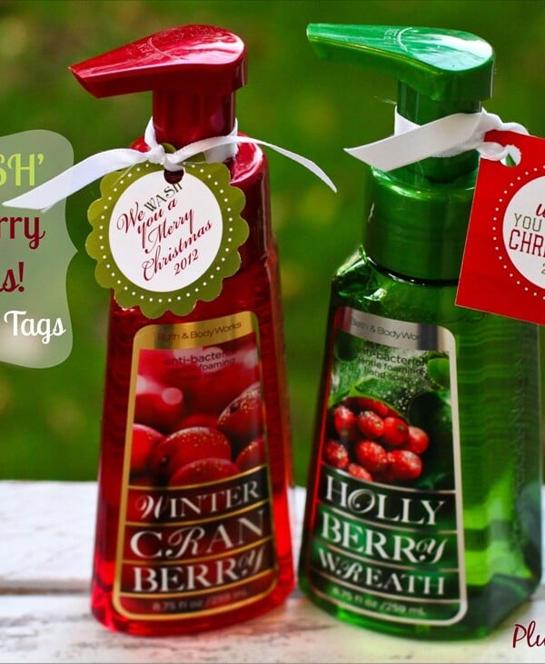 Soap with text "We 'WASH" You a Merry Christmas! Printable Tags."