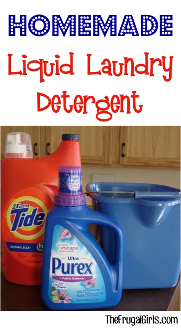 Liquid Laundry Detergent Recipe from TheFrugalGirls.com