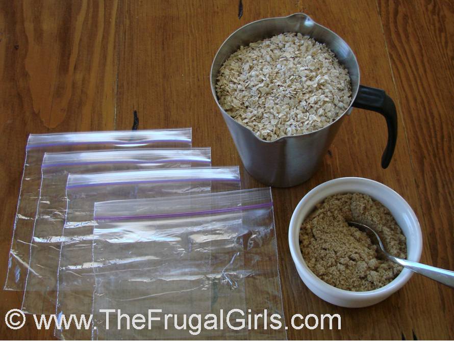 How To Make Homemade Oatmeal Packets Oatmeal Packets from TheFrugalGirls.com