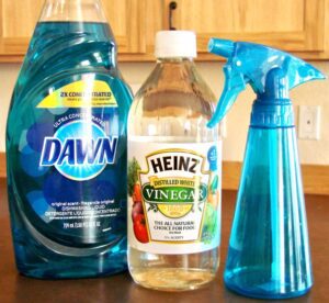 Shower Tile Cleaning with Dish Soap and Vinegar