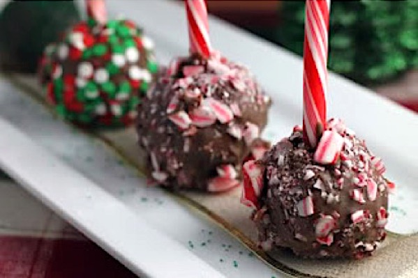 Candy Cane Brownie Lollipops Cake Pop Recipe