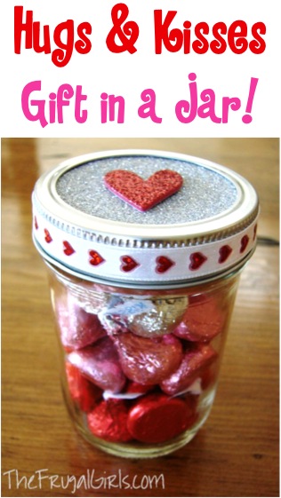 Hugs and Kisses Gift in a Jar from TheFrugalGirls.com
