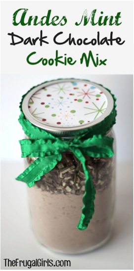 Andes Mint Dark Chocolate Cookie Mix in a Jar