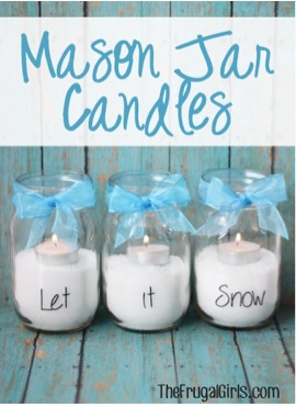Mason Jar Let It Snow Candles