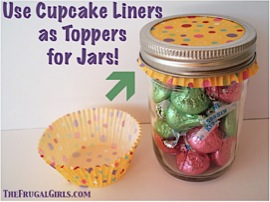 Using Cupcake Liners as Toppers for Jars