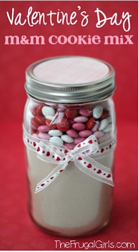 Valentines Day M&M Cookie Mix in a Jar