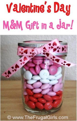 Valentines Day M&M Gift in a Jar