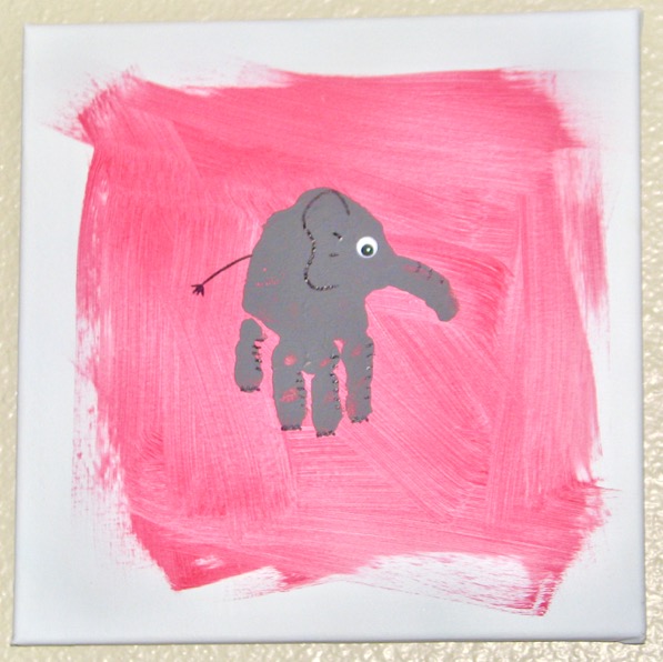 Elephant Handprint Canvas Art