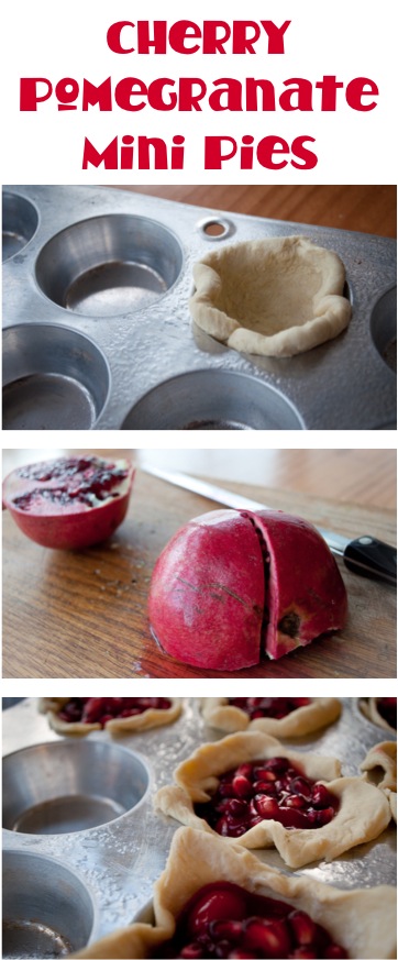 Cherry Pomegranate Mini Pies Recipe at TheFrugalGirls.com