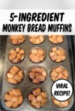 Monkey bread muffins in muffin pan.