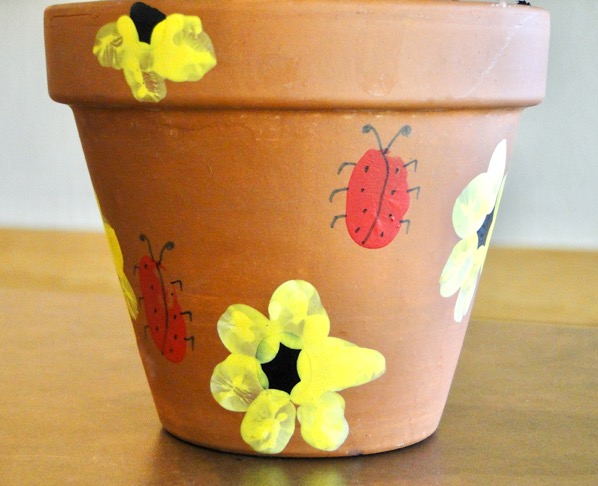 DIY Fingerprint Flower Pot Craft