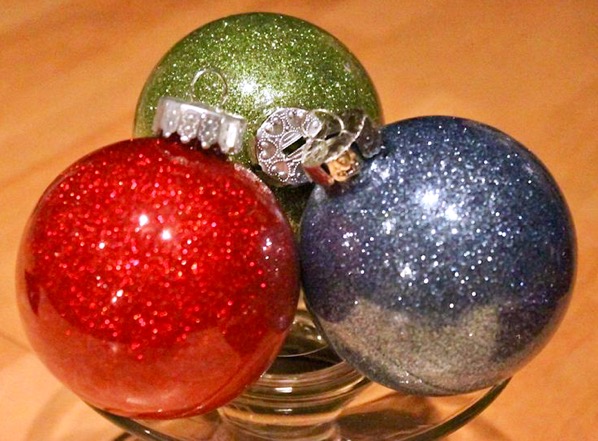 Fast food inspired glittered ornaments. Chicken ornament