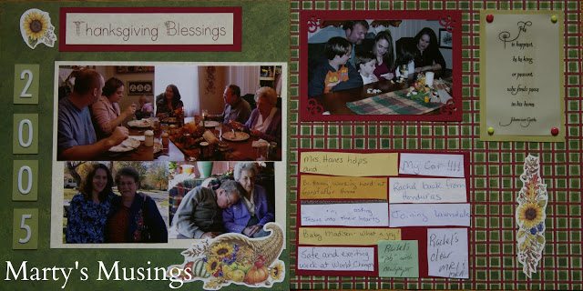 Thanksgiving Blessings Scrapbook Idea