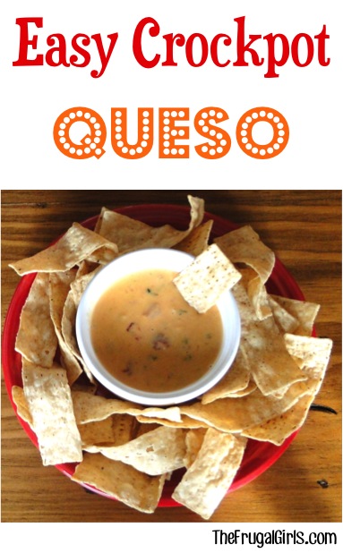 Easy Crockpot Queso Recipe from TheFrugalGirls.com