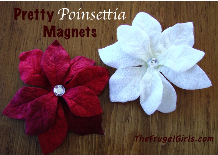 Pretty Poinsettia Magnets