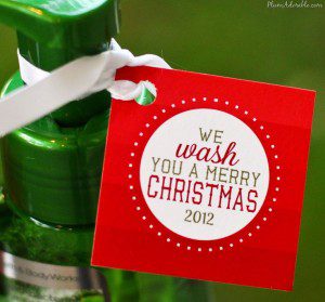 Hand Soap / Body Wash / Wash Cloth Gift Tags Digital Printables We WASH You  Merry Christmas & We SOAP You Have A Merry Christmas (Download Now) 