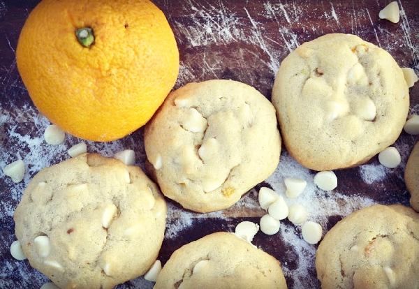 White Chocolate Chip Cookies with Orange Zest