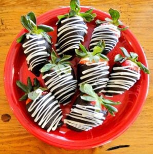Chocolate Covered Strawberries on a plate.