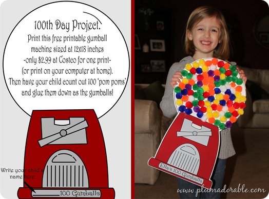 100th Day of School Project Gumball Machine at TheFrugalGirls.com
