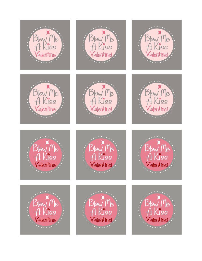 Blow Me a Kiss Valentine Printable