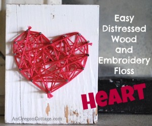 Distressed Wood-Embroidery-Floss-Heart