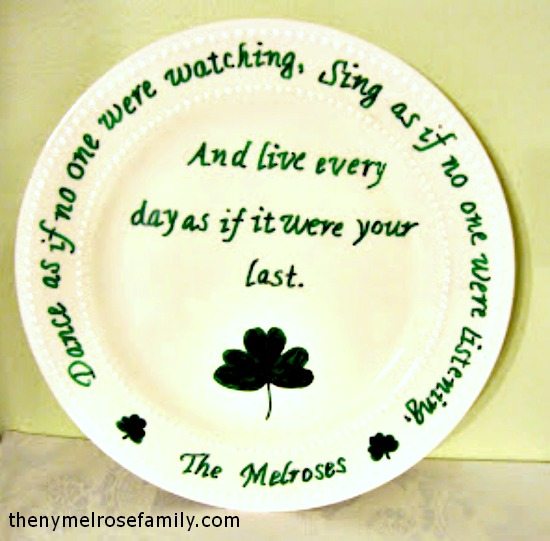 Shamrock Irish Blessing Plate