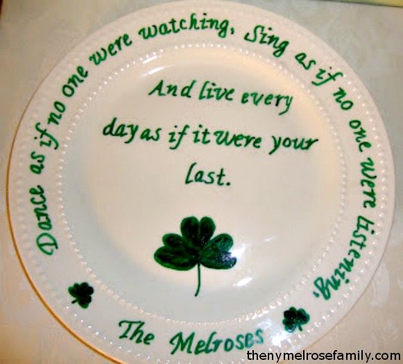 Shamrock Irish Blessing Plate Craft Project
